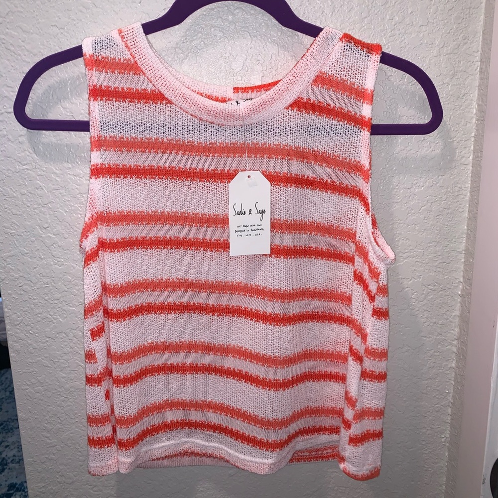 Orange/White Striped Tank
